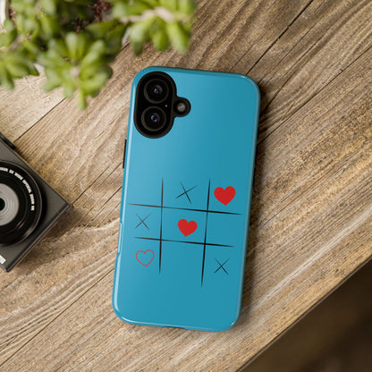 Tough Cases Phone Case - Playful Tic Tac Toe Design, Phone Accessory, Cute Gift, Durable Cover, Fun Tech