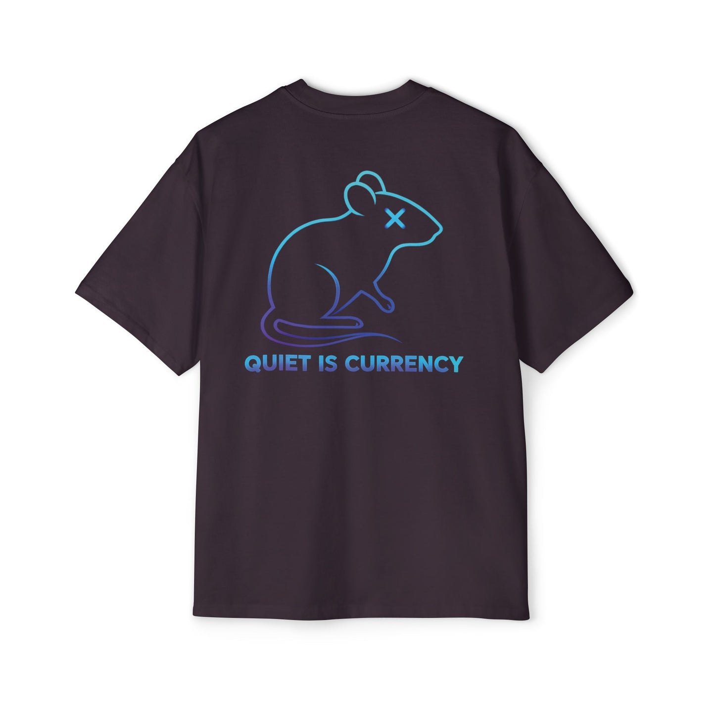 Oversized Graphic Tee: Quiet is Currency Mouse Design, Casual Streetwear, Unisex Summer Wear, Gift for Creative Souls