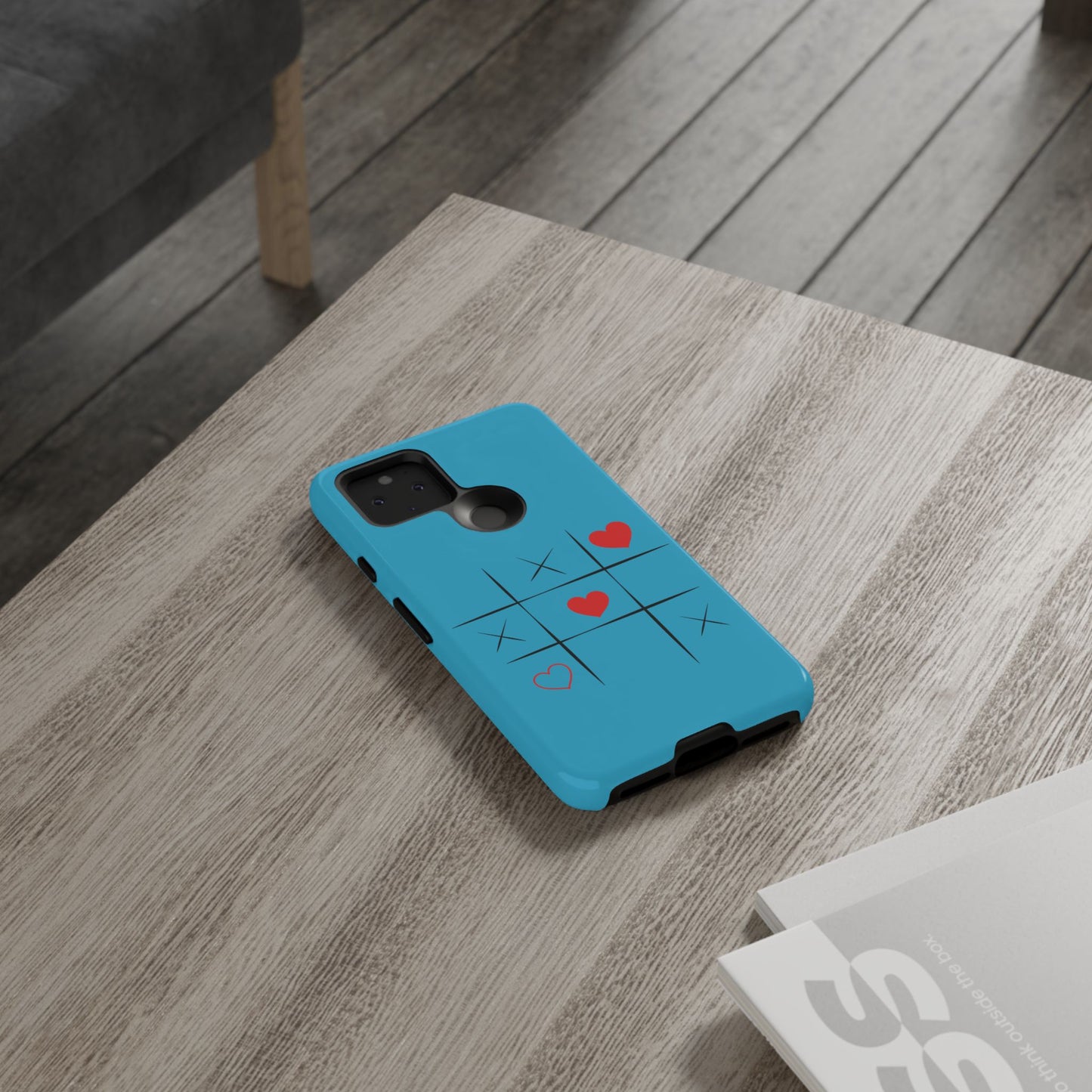 Tough Cases Phone Case - Playful Tic Tac Toe Design, Phone Accessory, Cute Gift, Durable Cover, Fun Tech
