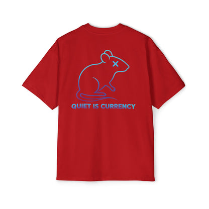 Oversized Graphic Tee: Quiet is Currency Mouse Design, Casual Streetwear, Unisex Summer Wear, Gift for Creative Souls