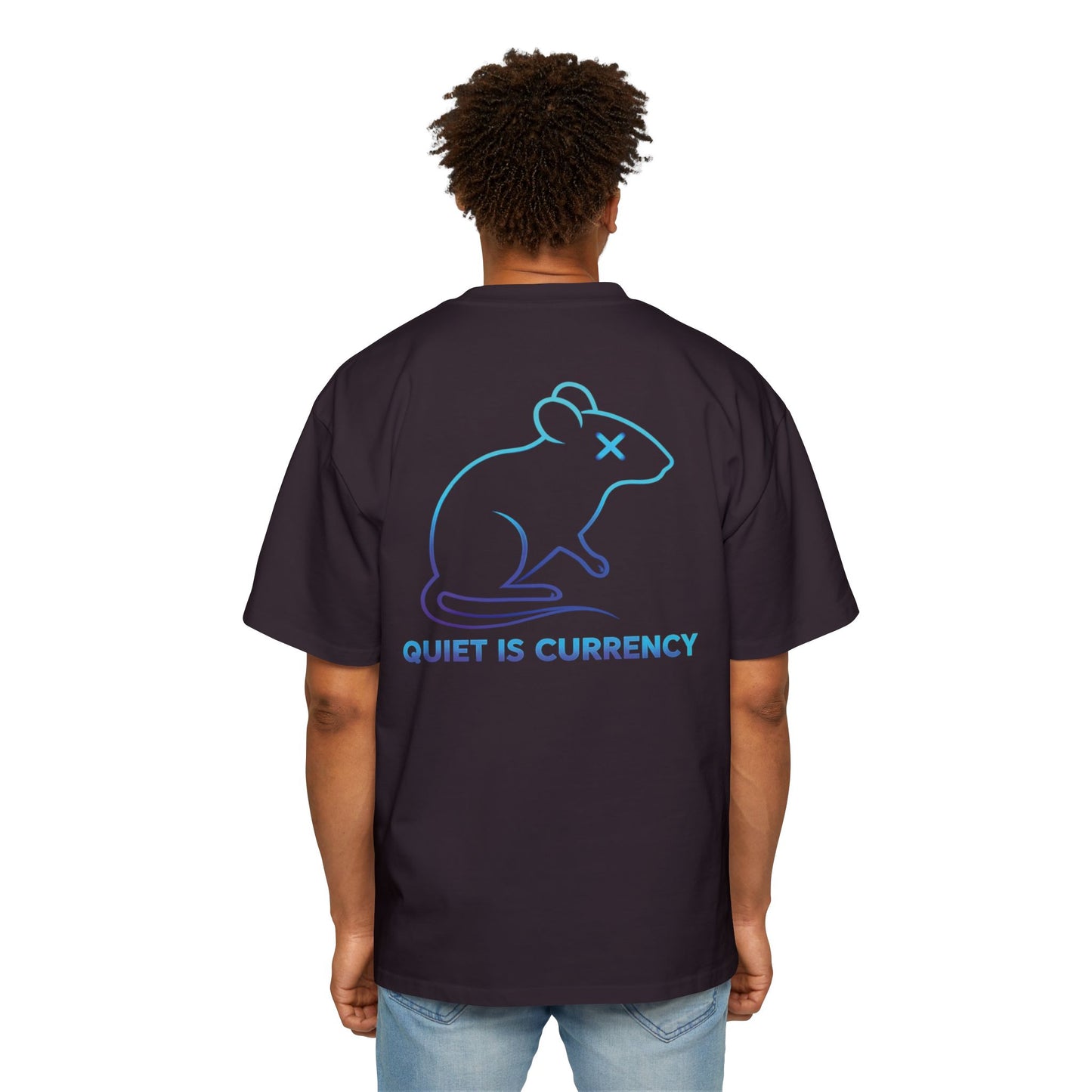 Oversized Graphic Tee: Quiet is Currency Mouse Design, Casual Streetwear, Unisex Summer Wear, Gift for Creative Souls