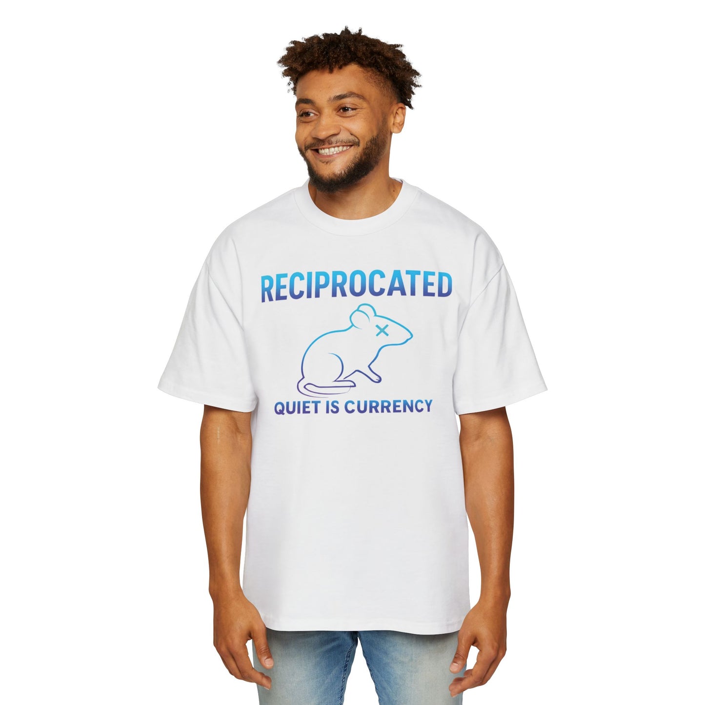 Oversized Graphic Tee: Quiet is Currency Mouse Design, Casual Streetwear, Unisex Summer Wear, Gift for Creative Souls