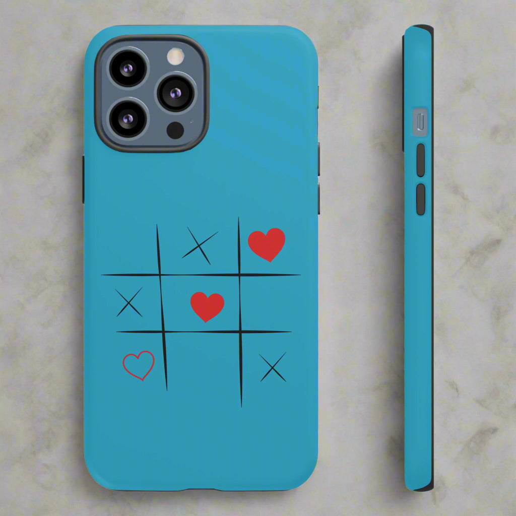 Tough Cases Phone Case - Playful Tic Tac Toe Design, Phone Accessory, Cute Gift, Durable Cover, Fun Tech