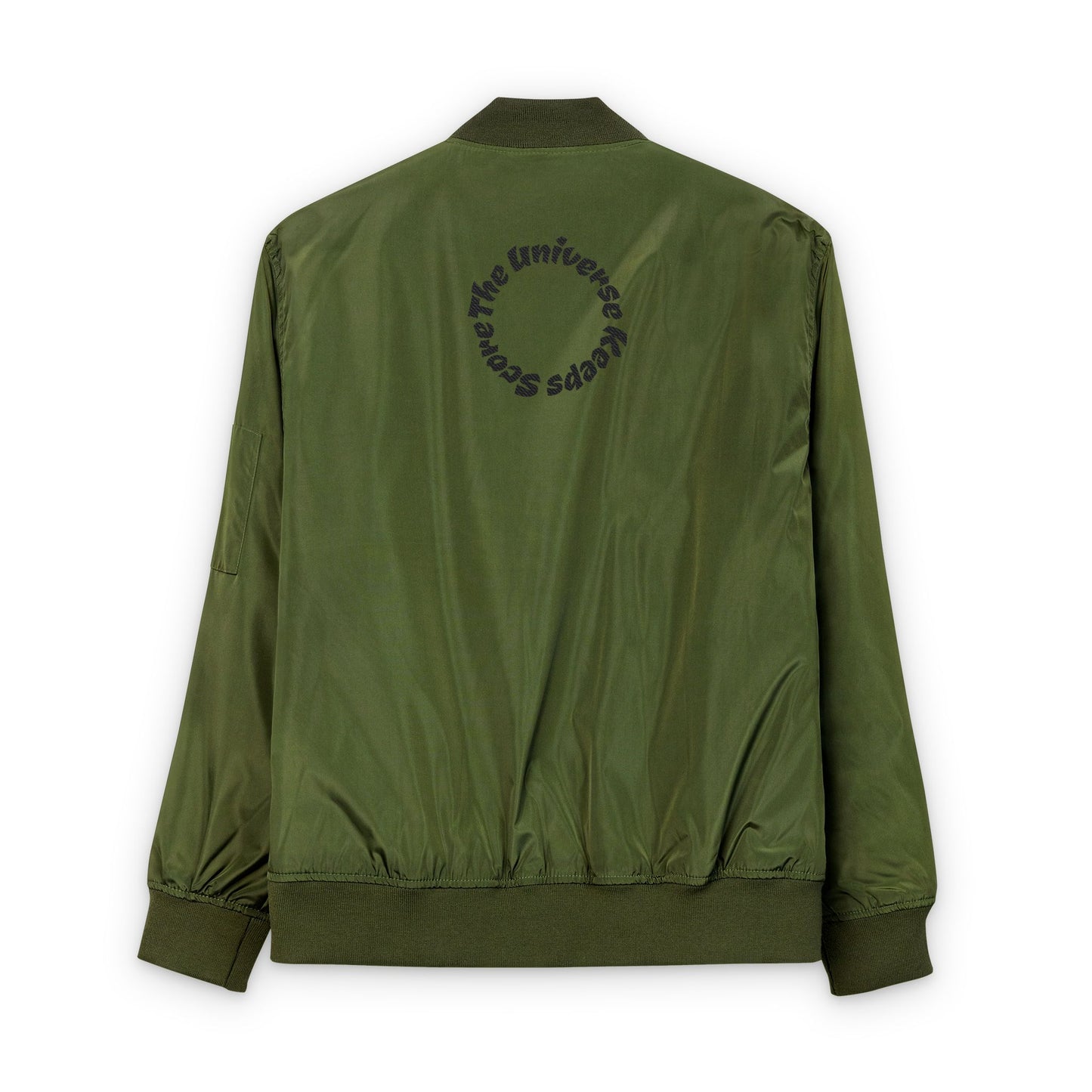 Eco-Friendly Embroidered Bomber Jacket, Stylish Recycled Fashion, Sustainable Outerwear, Casual Layering Piece, Gift for Him/Her