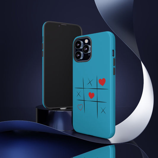 Tough Cases Phone Case - Playful Tic Tac Toe Design, Phone Accessory, Cute Gift, Durable Cover, Fun Tech