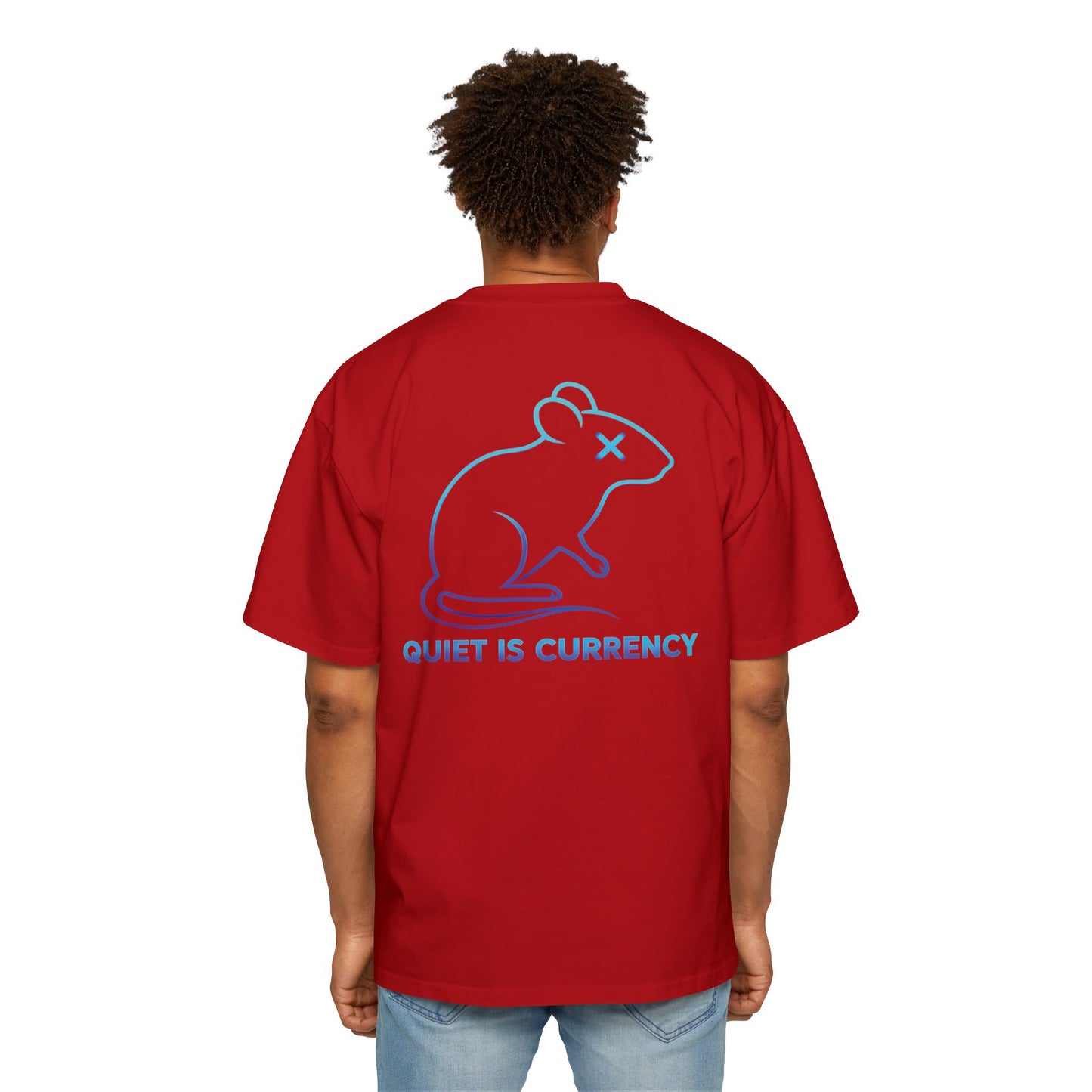 Oversized Graphic Tee: Quiet is Currency Mouse Design, Casual Streetwear, Unisex Summer Wear, Gift for Creative Souls
