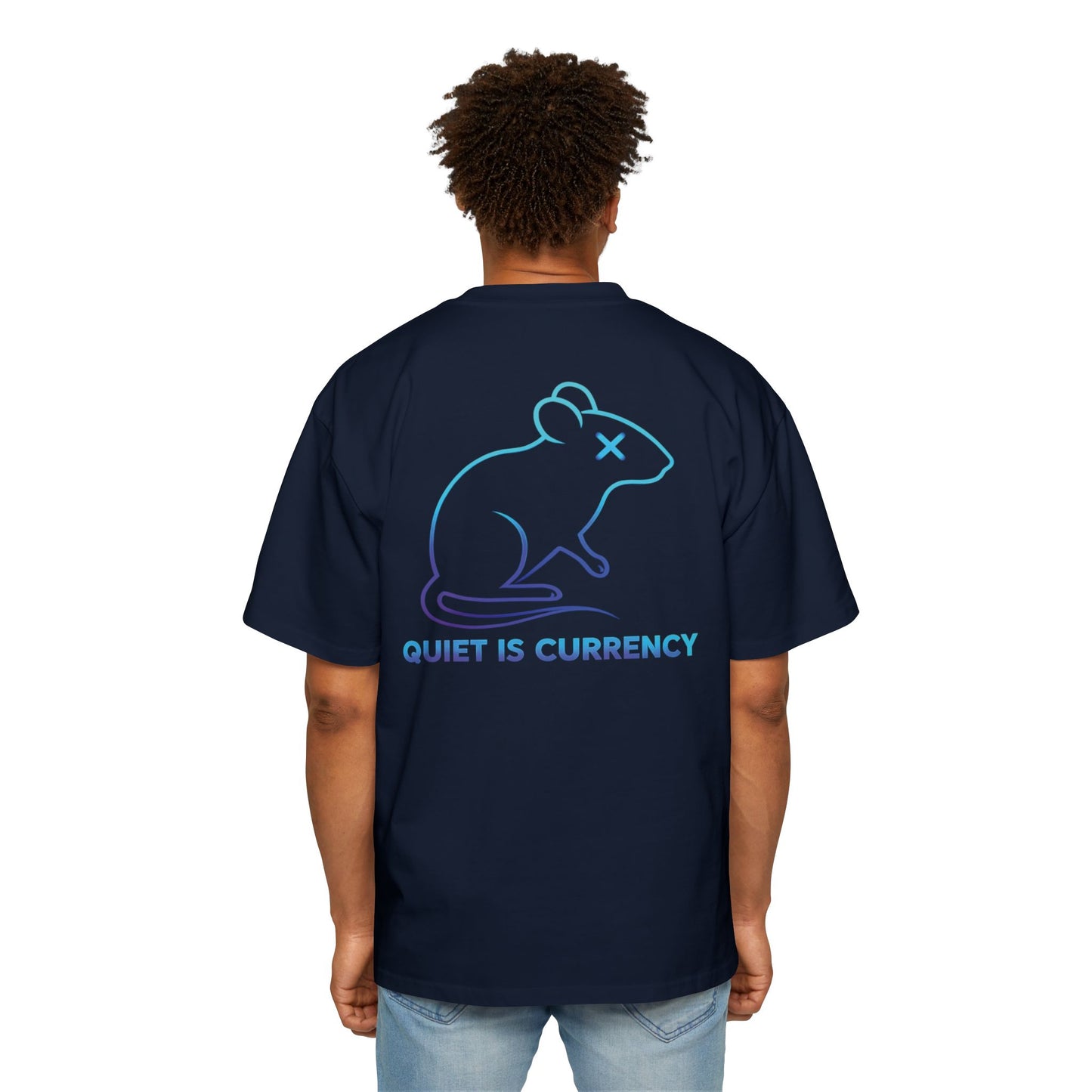 Oversized Graphic Tee: Quiet is Currency Mouse Design, Casual Streetwear, Unisex Summer Wear, Gift for Creative Souls