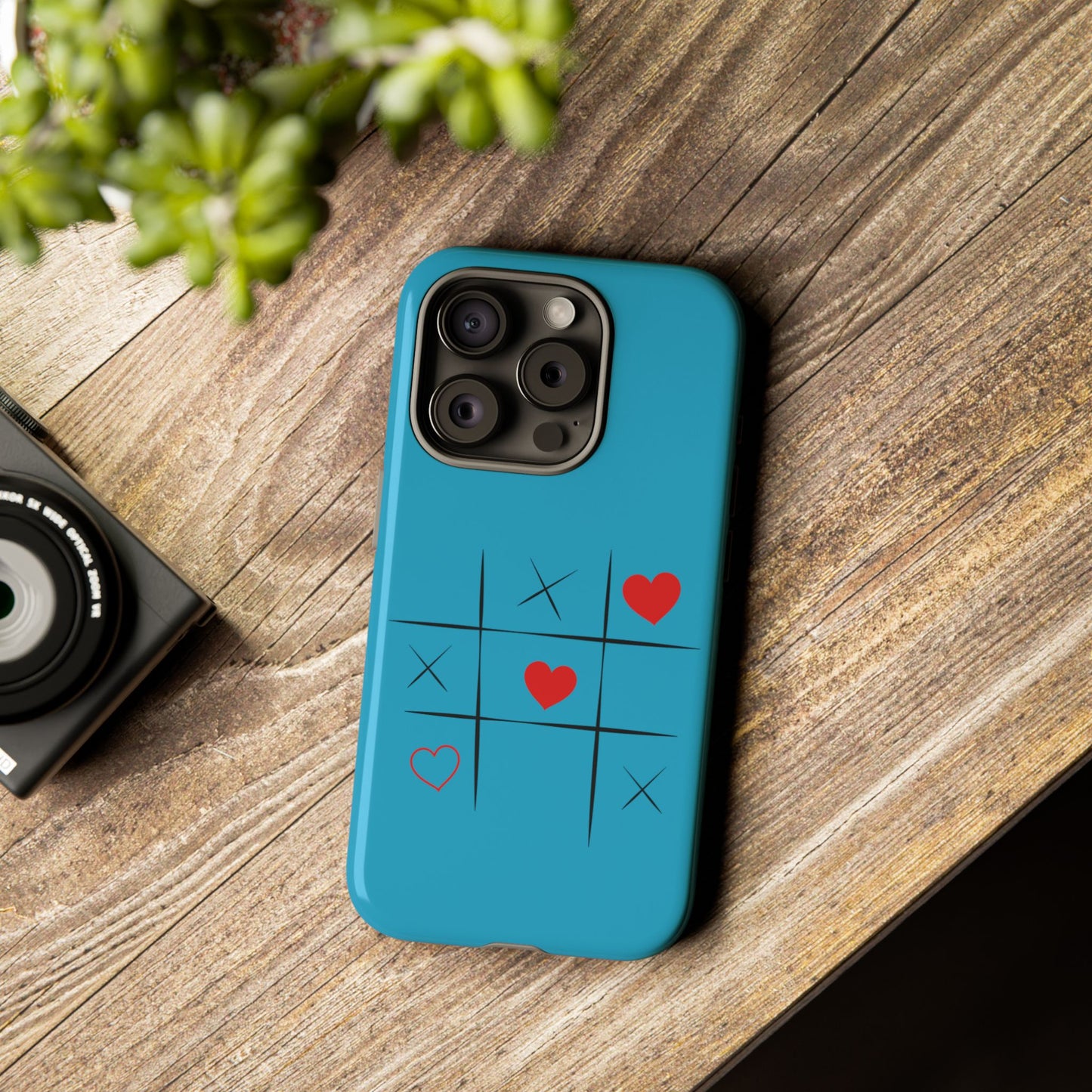 Tough Cases Phone Case - Playful Tic Tac Toe Design, Phone Accessory, Cute Gift, Durable Cover, Fun Tech