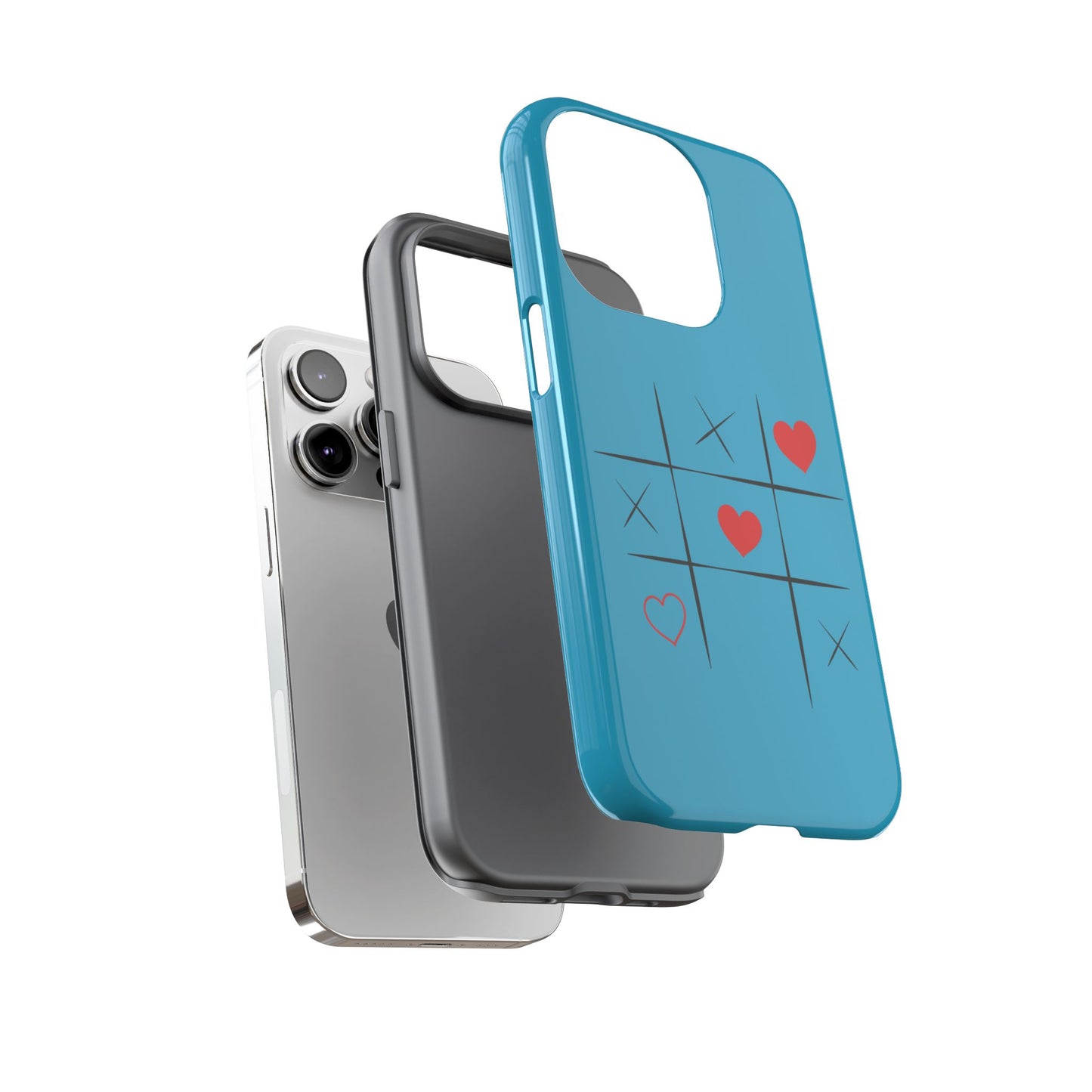 Tough Cases Phone Case - Playful Tic Tac Toe Design, Phone Accessory, Cute Gift, Durable Cover, Fun Tech