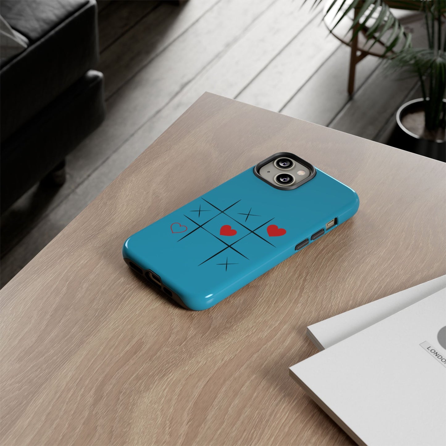 Tough Cases Phone Case - Playful Tic Tac Toe Design, Phone Accessory, Cute Gift, Durable Cover, Fun Tech