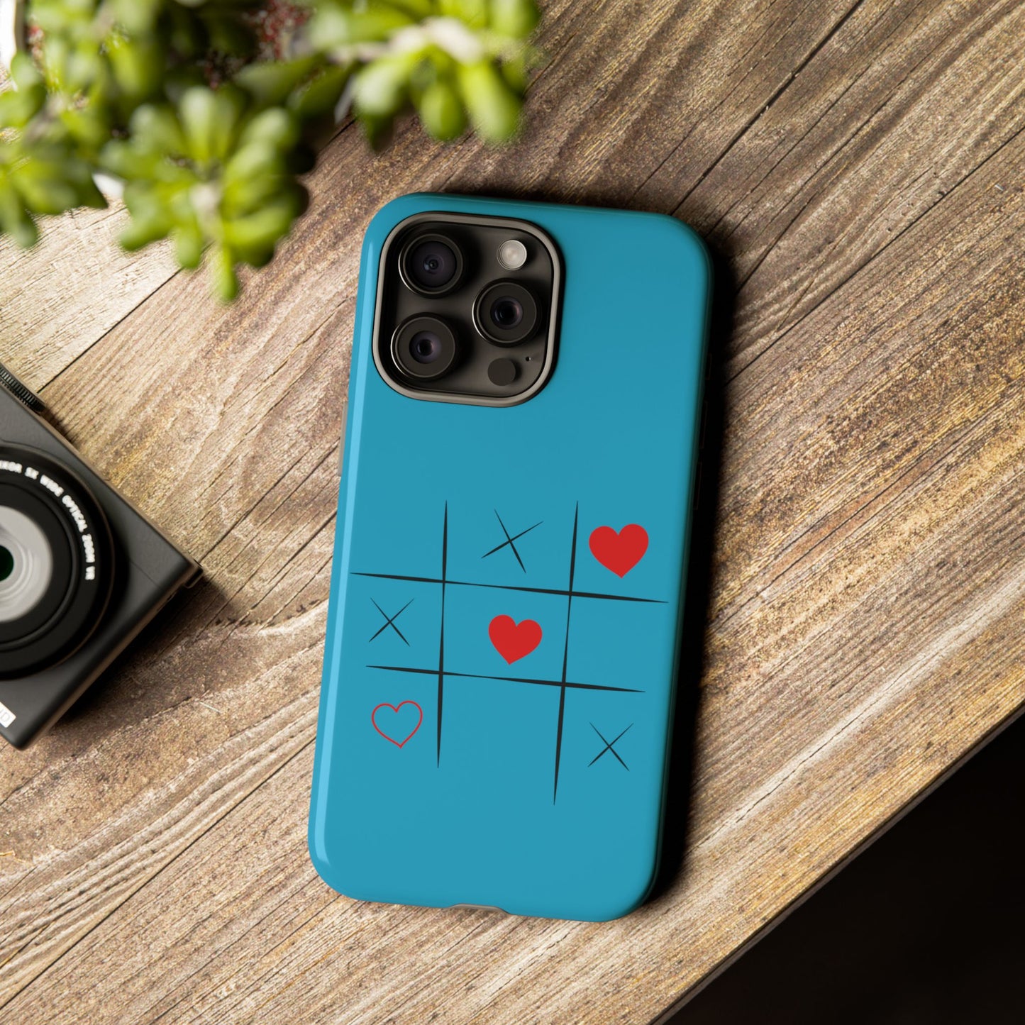 Tough Cases Phone Case - Playful Tic Tac Toe Design, Phone Accessory, Cute Gift, Durable Cover, Fun Tech