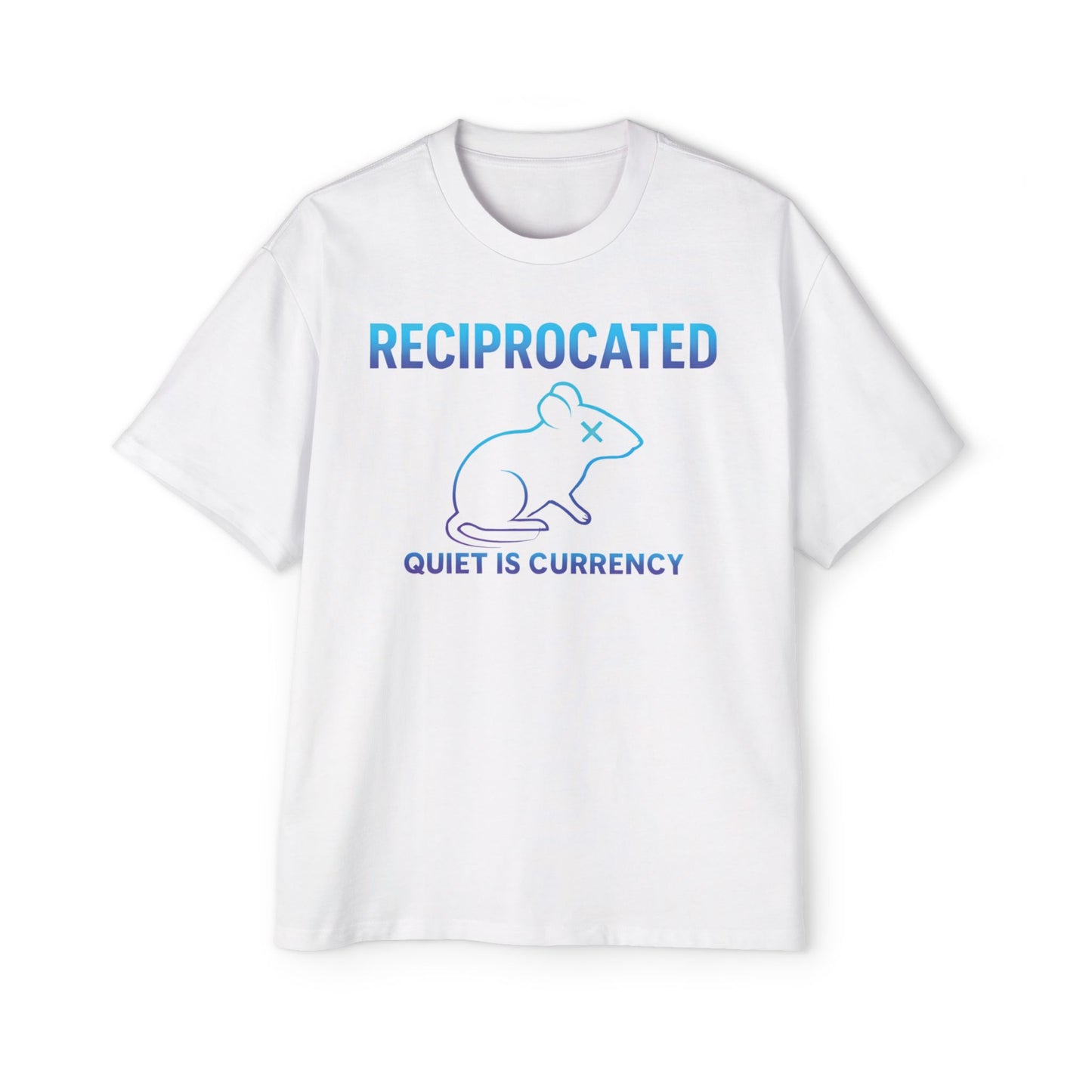 Oversized Graphic Tee: Quiet is Currency Mouse Design, Casual Streetwear, Unisex Summer Wear, Gift for Creative Souls