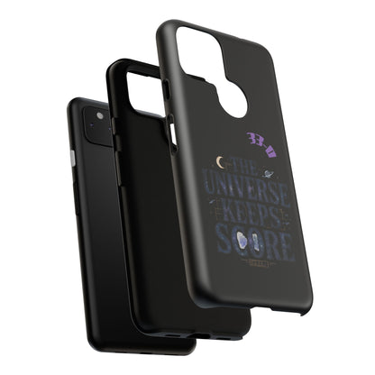 Phone Case with Cosmic Design - The Universe Keeps Score - Perfect for Astrology Lovers, Gift for Friends, Galaxy Aesthetic, Unique [...]