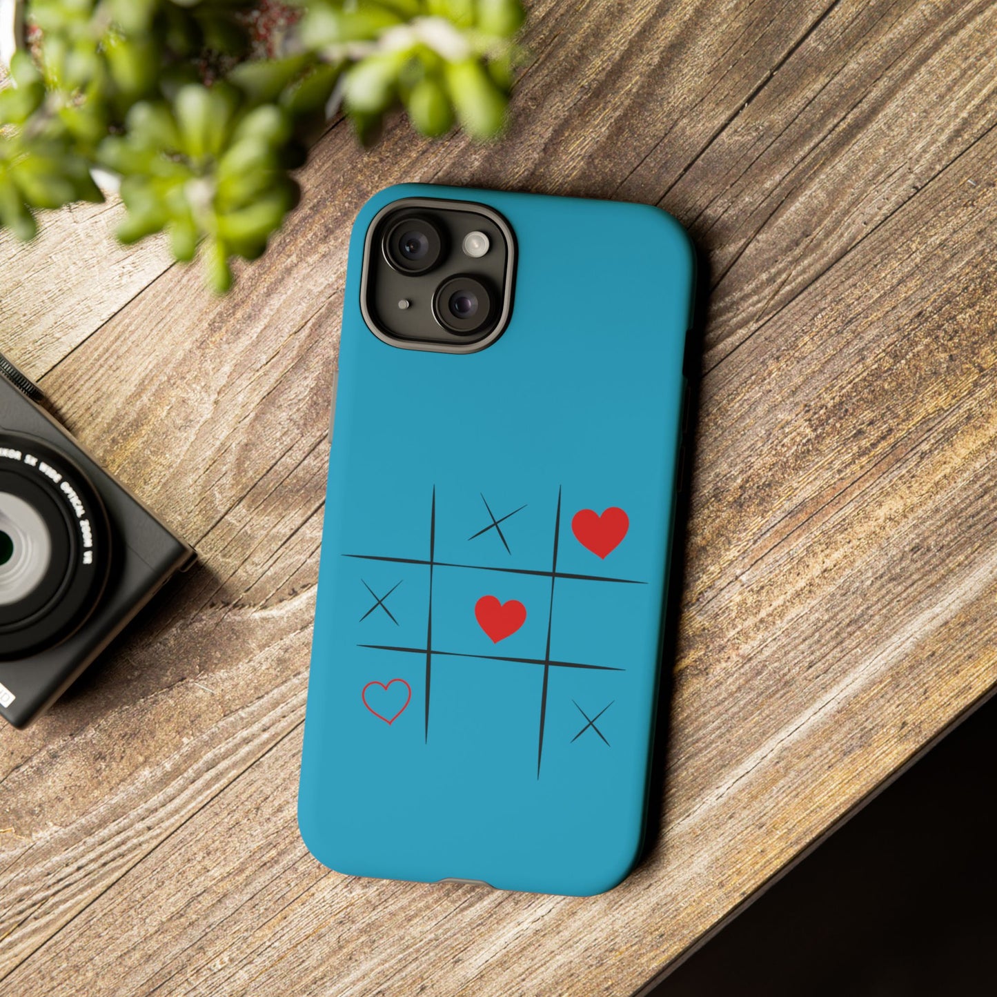 Tough Cases Phone Case - Playful Tic Tac Toe Design, Phone Accessory, Cute Gift, Durable Cover, Fun Tech