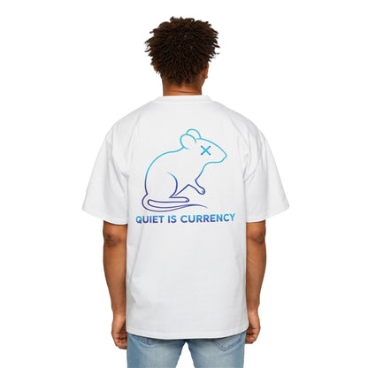 Oversized Graphic Tee: Quiet is Currency Mouse Design, Casual Streetwear, Unisex Summer Wear, Gift for Creative Souls