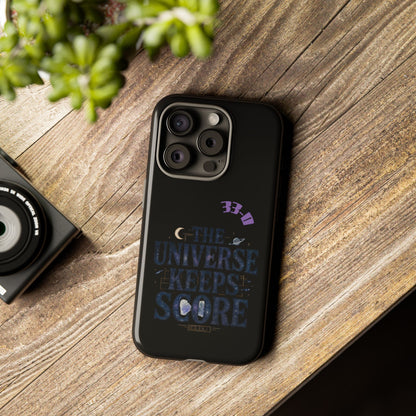Phone Case with Cosmic Design - The Universe Keeps Score - Perfect for Astrology Lovers, Gift for Friends, Galaxy Aesthetic, Unique [...]