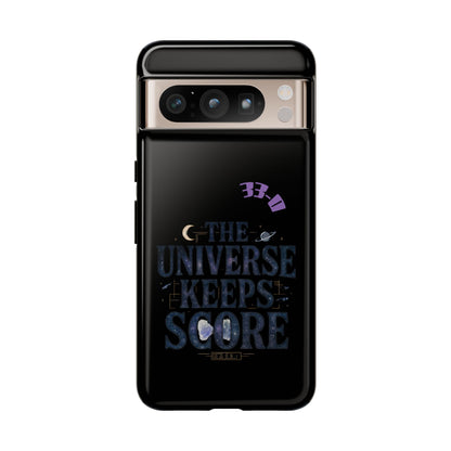 Phone Case with Cosmic Design - The Universe Keeps Score - Perfect for Astrology Lovers, Gift for Friends, Galaxy Aesthetic, Unique [...]