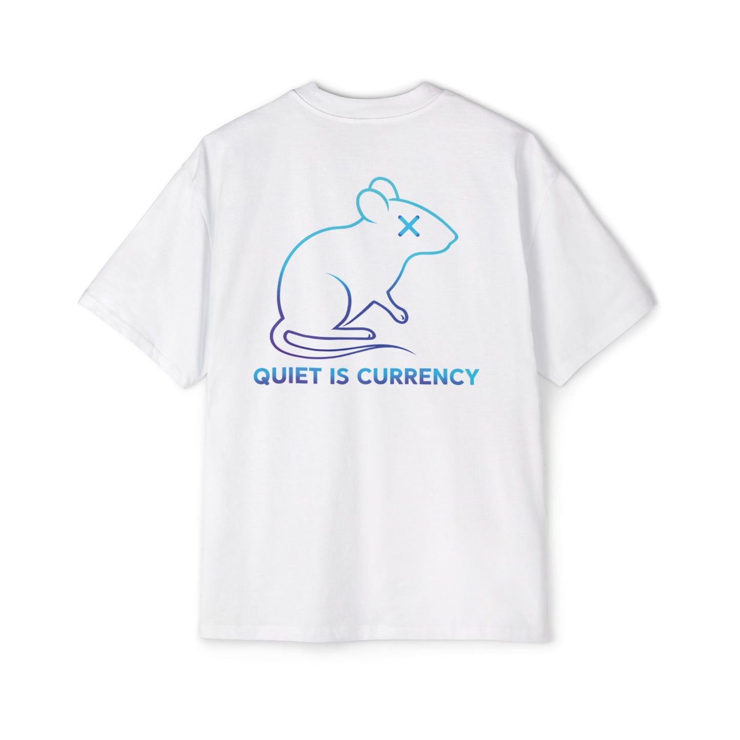 Oversized Graphic Tee: Quiet is Currency Mouse Design, Casual Streetwear, Unisex Summer Wear, Gift for Creative Souls