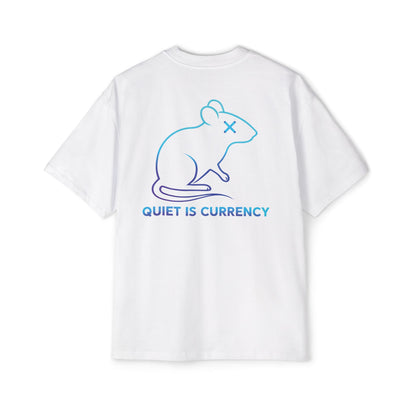 Oversized Graphic Tee: Quiet is Currency Mouse Design, Casual Streetwear, Unisex Summer Wear, Gift for Creative Souls