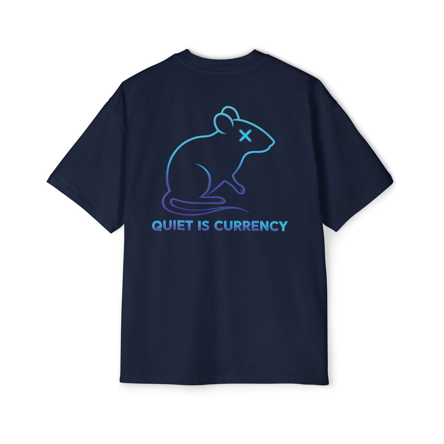 Oversized Graphic Tee: Quiet is Currency Mouse Design, Casual Streetwear, Unisex Summer Wear, Gift for Creative Souls