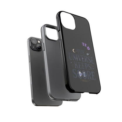 Phone Case with Cosmic Design - The Universe Keeps Score - Perfect for Astrology Lovers, Gift for Friends, Galaxy Aesthetic, Unique [...]