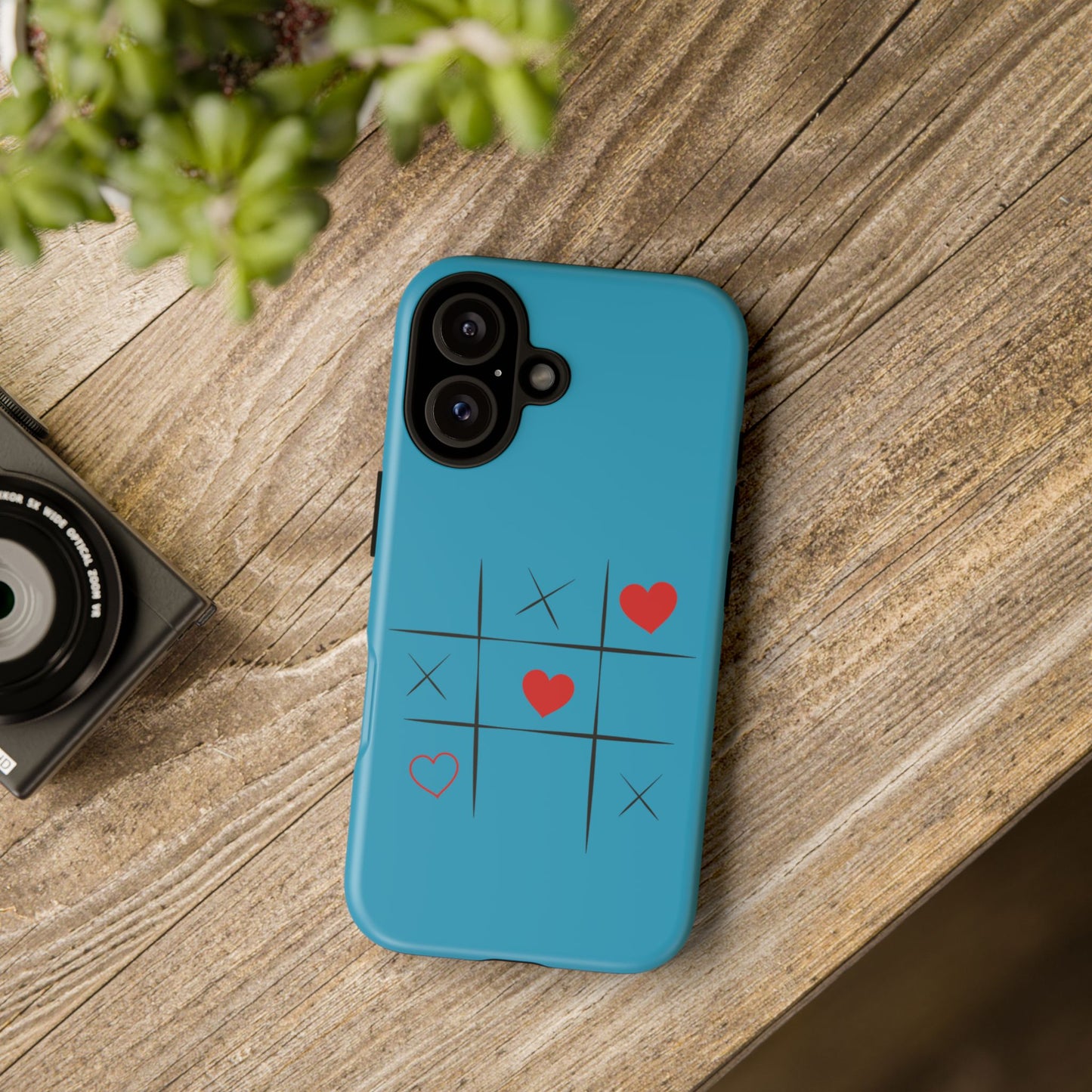 Tough Cases Phone Case - Playful Tic Tac Toe Design, Phone Accessory, Cute Gift, Durable Cover, Fun Tech