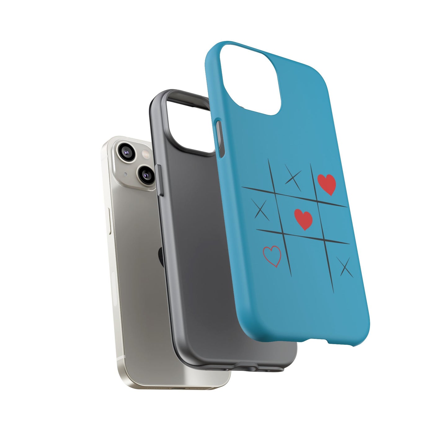 Tough Cases Phone Case - Playful Tic Tac Toe Design, Phone Accessory, Cute Gift, Durable Cover, Fun Tech