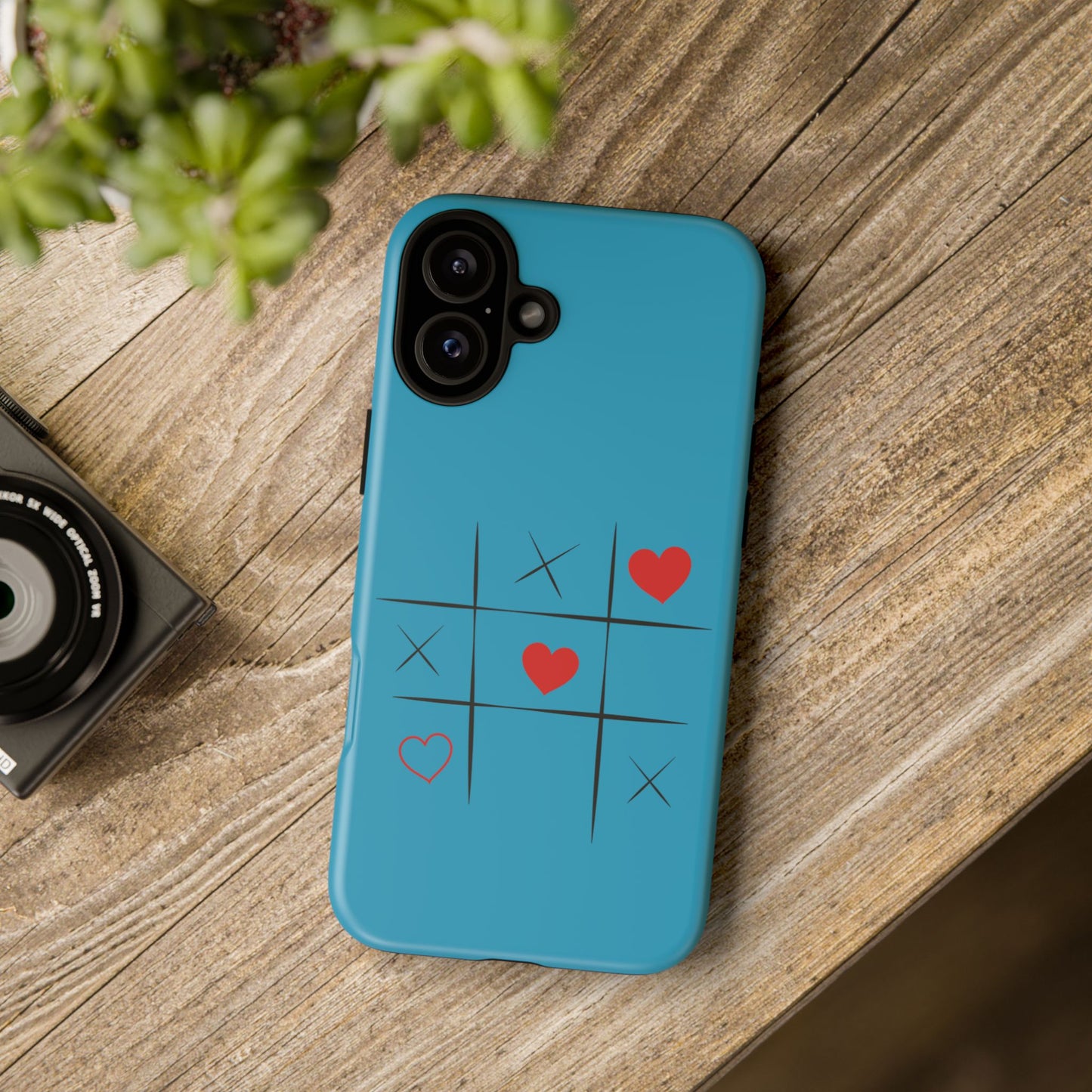 Tough Cases Phone Case - Playful Tic Tac Toe Design, Phone Accessory, Cute Gift, Durable Cover, Fun Tech