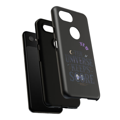 Phone Case with Cosmic Design - The Universe Keeps Score - Perfect for Astrology Lovers, Gift for Friends, Galaxy Aesthetic, Unique [...]