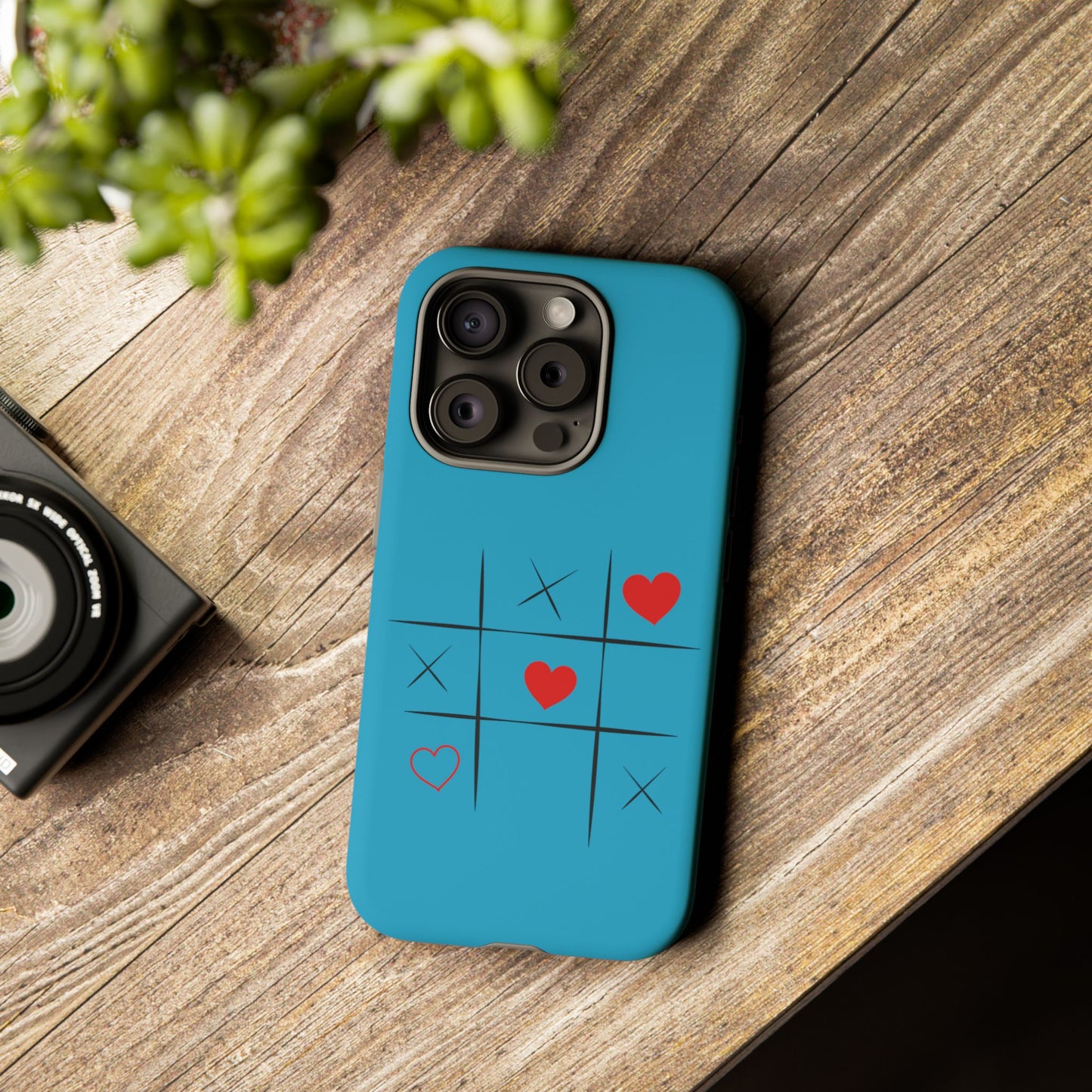 Tough Cases Phone Case - Playful Tic Tac Toe Design, Phone Accessory, Cute Gift, Durable Cover, Fun Tech